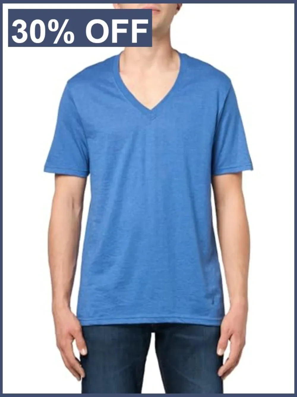 3 Pack Men's Cotton Stretch V-Neck Undershirts - Short Sleeve, Tagless